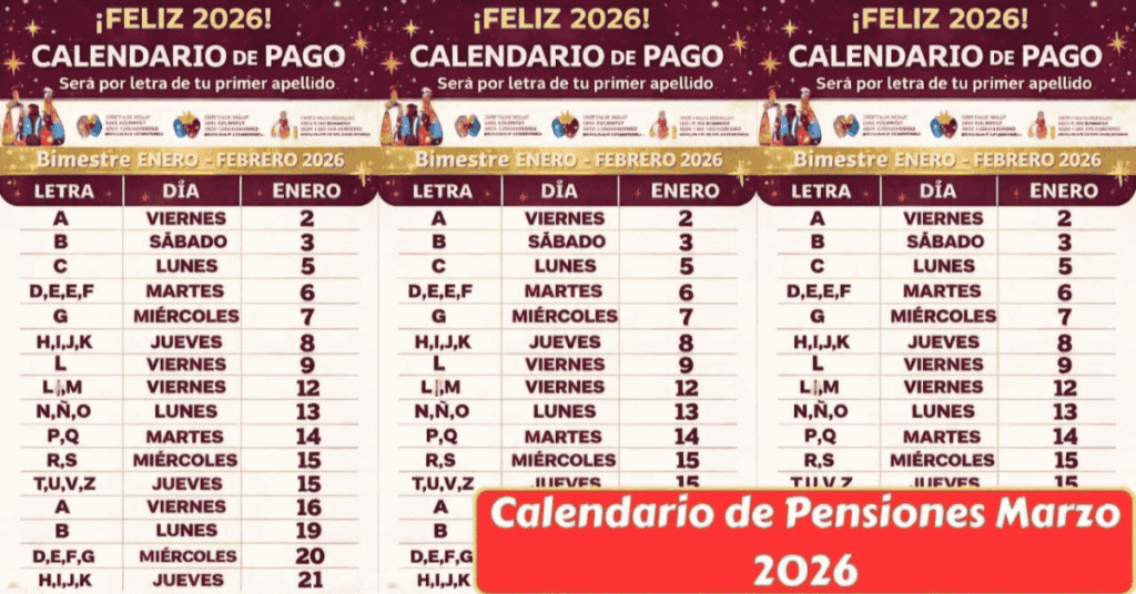 Calendario de Pensiones Marzo 2026: Fechas Oficiales de Pago para Jubilados y Pensionados en Todo el País